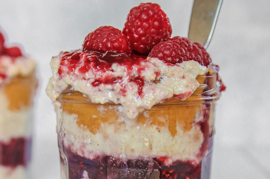 Peanut Butter Jam Overnight Oats