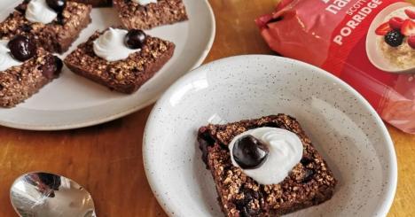 Black Forest baked oats with Nairn's Scottish Porridge Oats