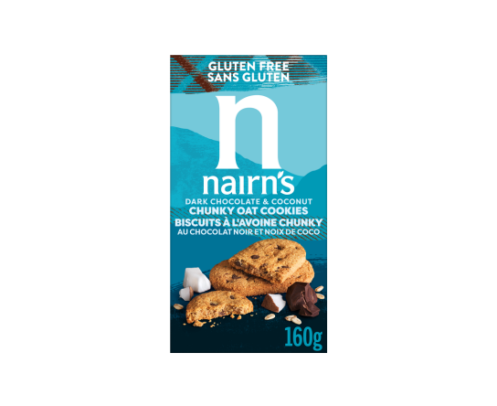 Nairn's Canada Gluten Free Dark Chocolate & Coconut Chunky Oat Cookies
