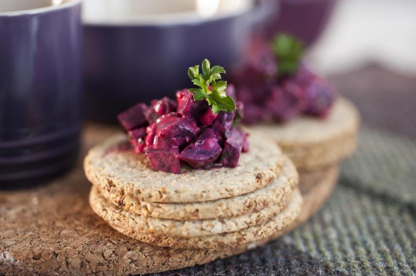 Roasted baby beetroot with horseradish cream