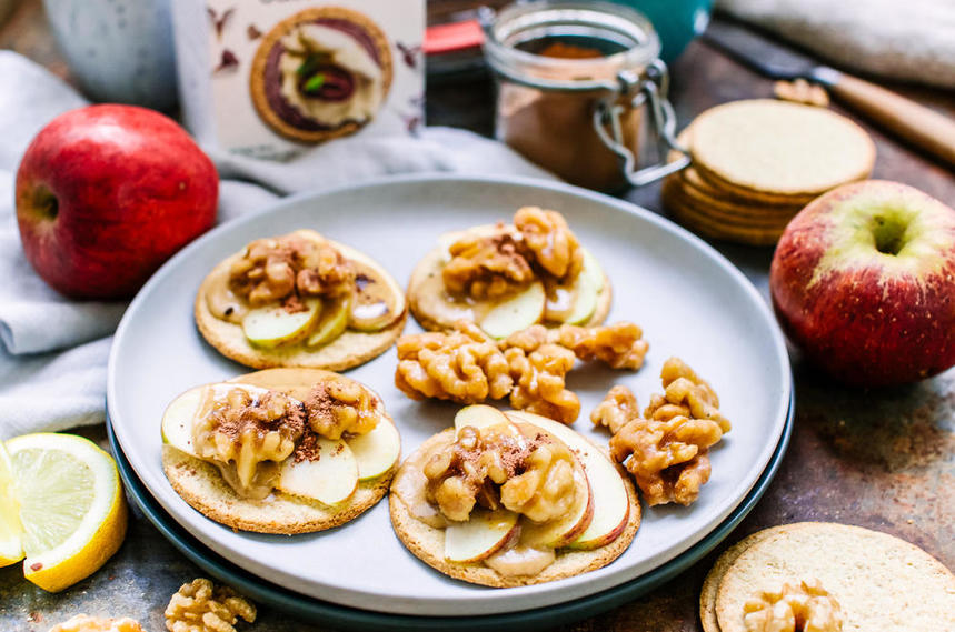 Walnut butter, apple and cacao topping