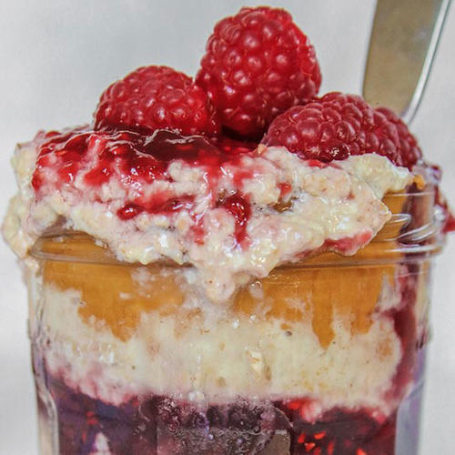 Peanut Butter Jam Overnight Oats