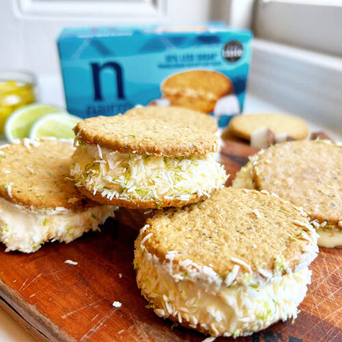 Coconut and Mango Tropical Ice Cream Sandwich