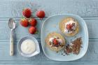 Greek yoghurt with strawberries and chocolate shavings 